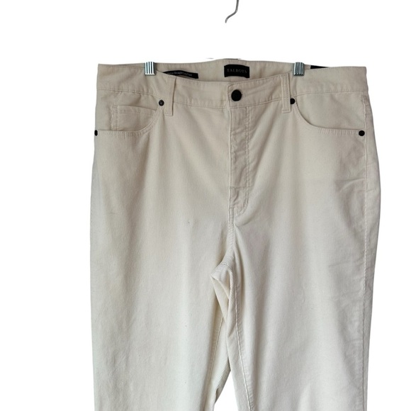 Talbots Corduroy Straight Leg Pant, High Waist, Cream, Size 12 - Picture 3 of 7